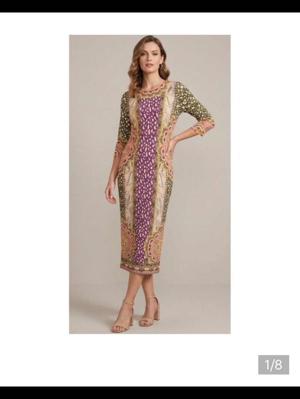 Alice + Olivia Delora Cheetah Paisley Midi Dress 2 $350